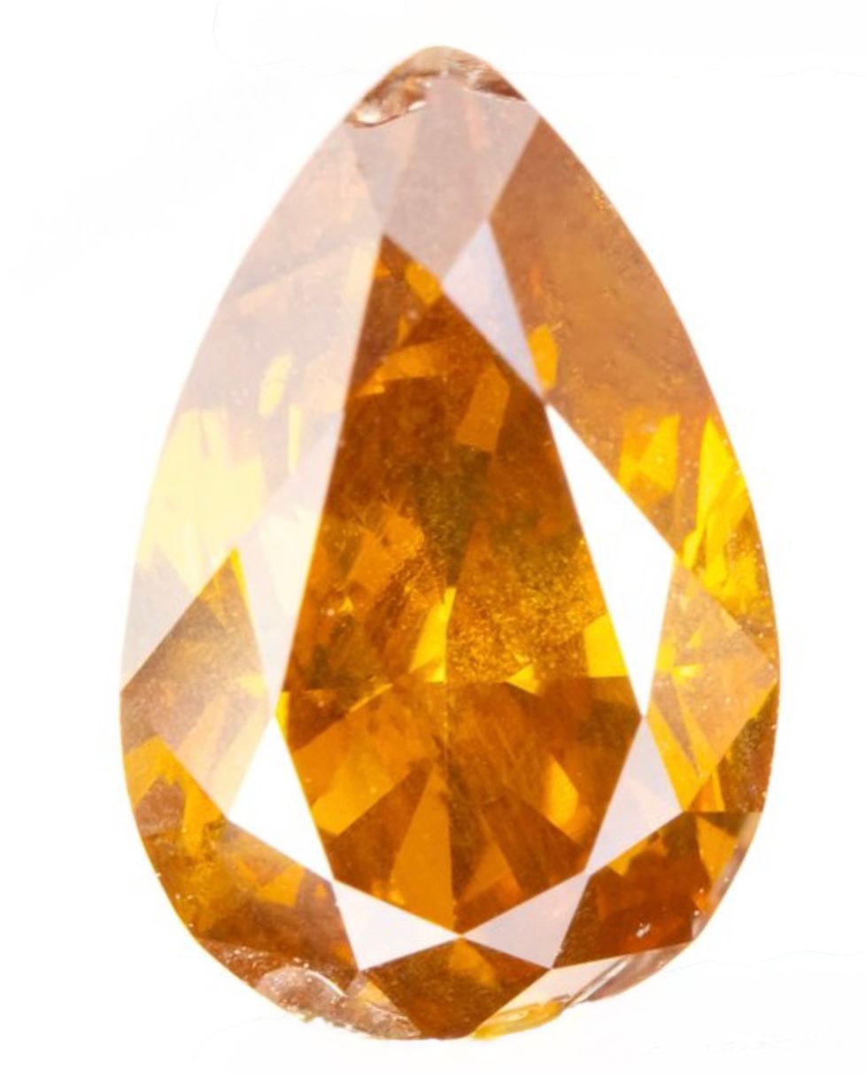 Natural Diamond Pear 1.21 ct – Fancy Deep Yellowish Orange, Natural Colour, photo 2