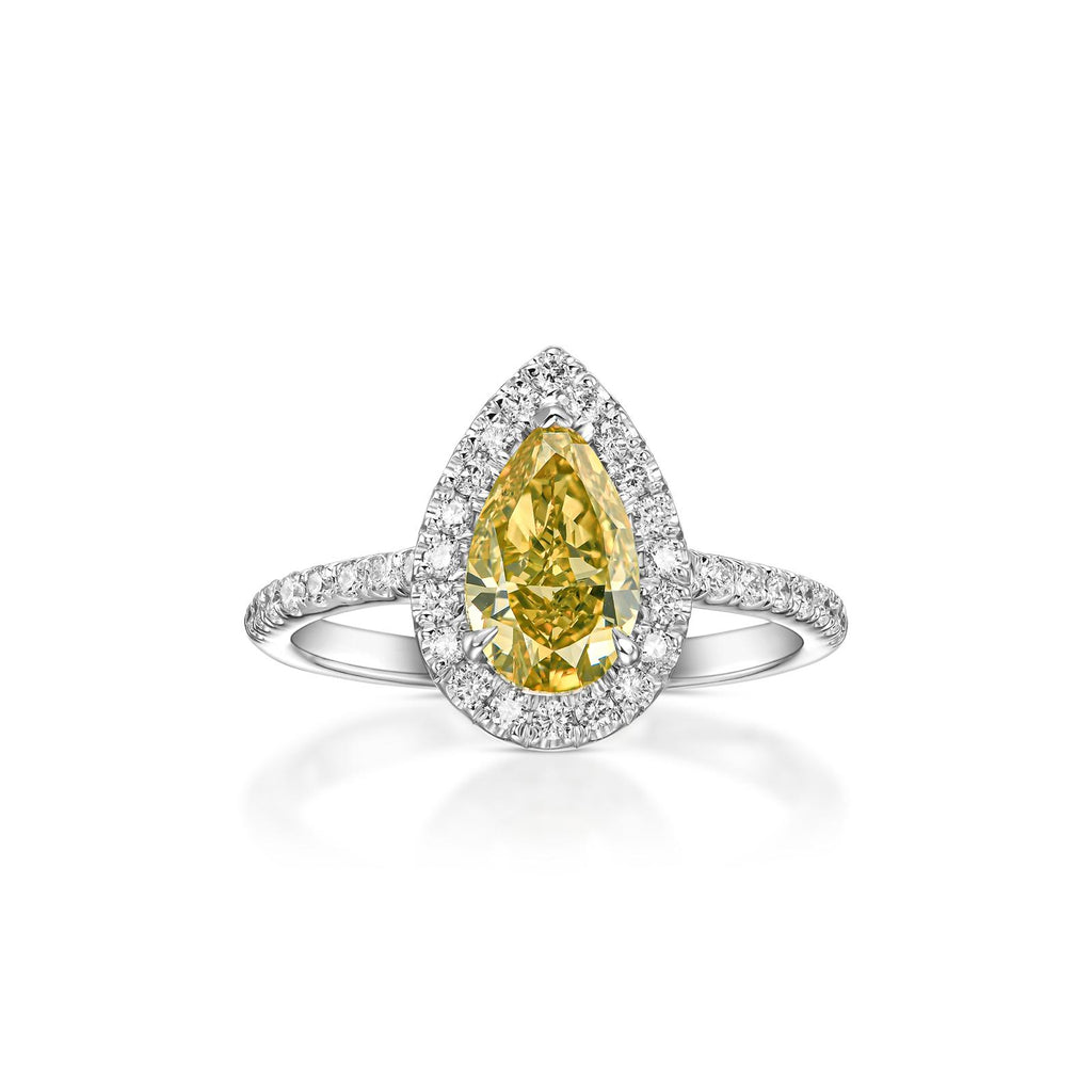 Natural Diamond Pear 1.23 ct – Fancy Vivid Yellow, Natural Colour, photo 2