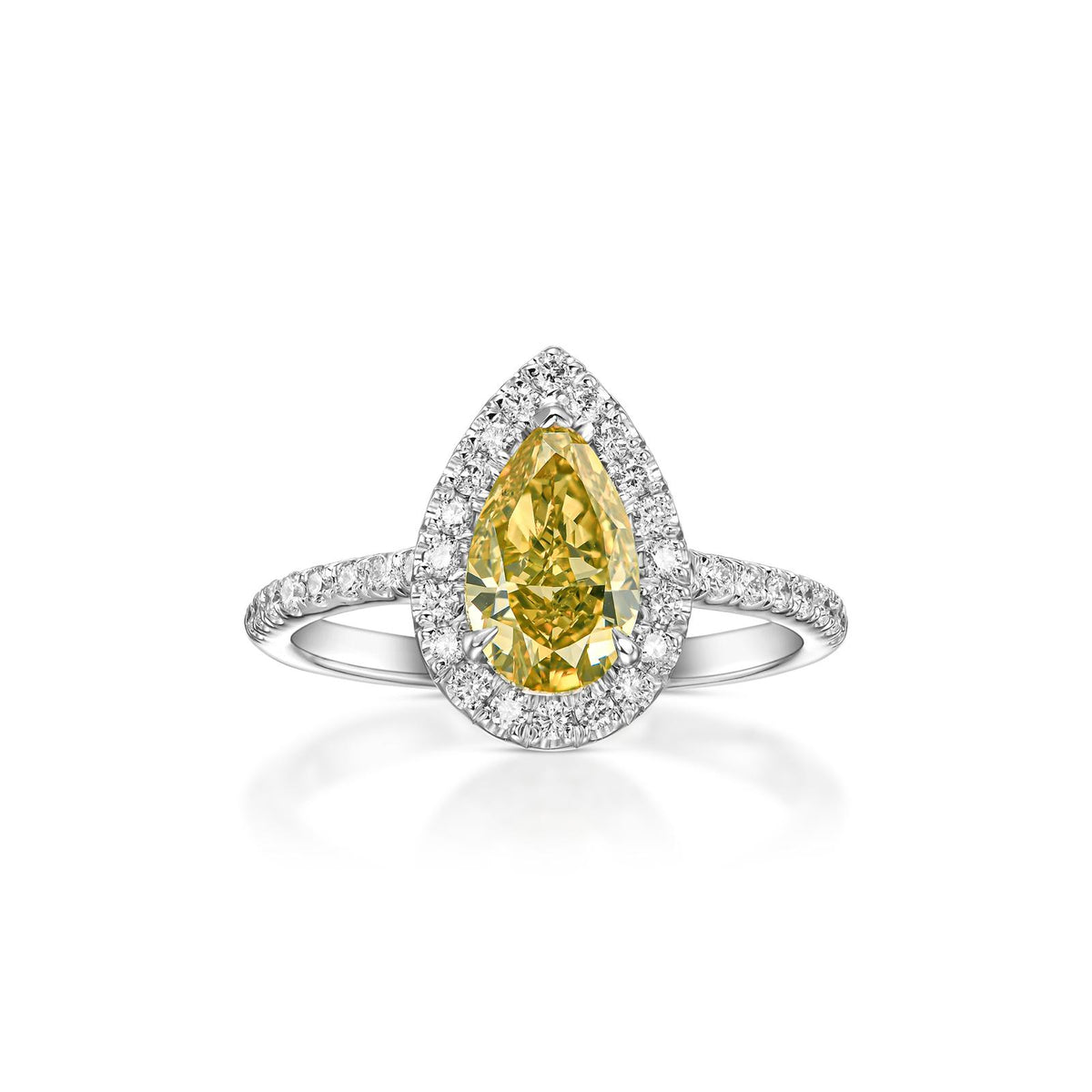 Natural Diamond Pear 1.23 ct – Fancy Vivid Yellow, Natural Colour, photo 2