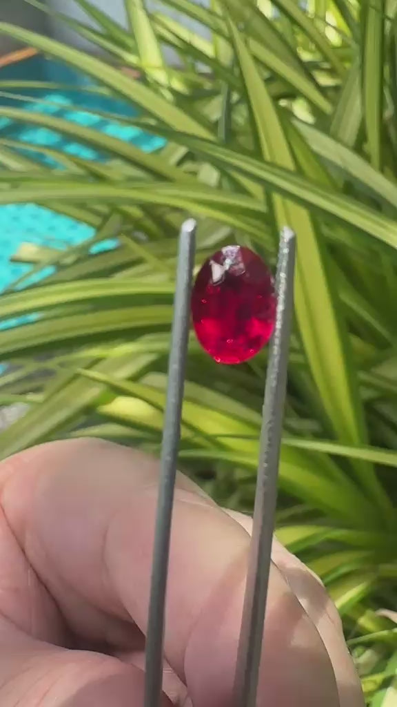 Video of Natural Ruby Oval 2.03 ct – Vivid Red, No Heat