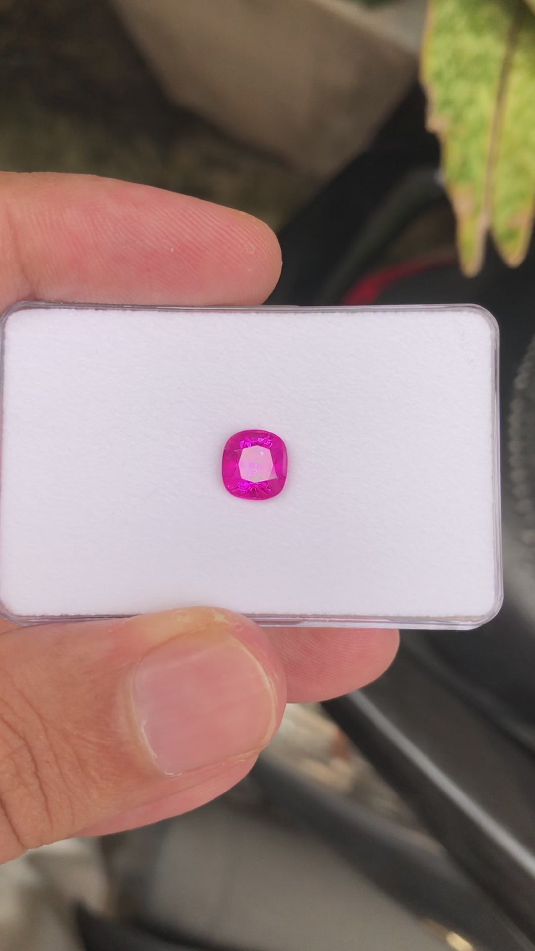 Video of Natural Pink Sapphire Cushion 2.67 ct – Exceptional Hot Pink, No Heat