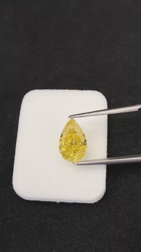 Video of Natural Diamond Pear 1.23 ct – Fancy Vivid Yellow, Natural Colour